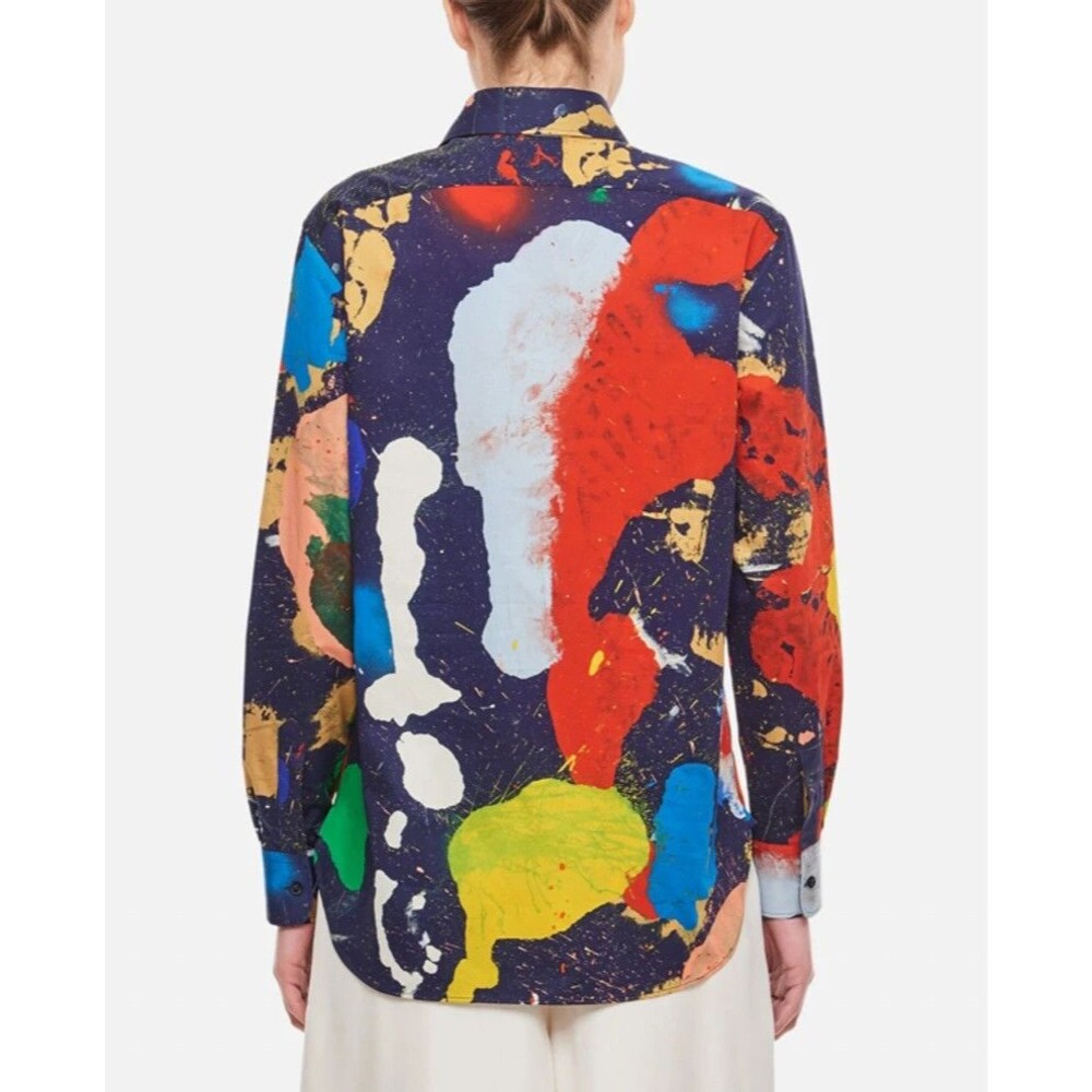 Ralph Lauren Collection Adrien Print Cotton Satin Shirt, size 2, NWT - Picture 13 of 15